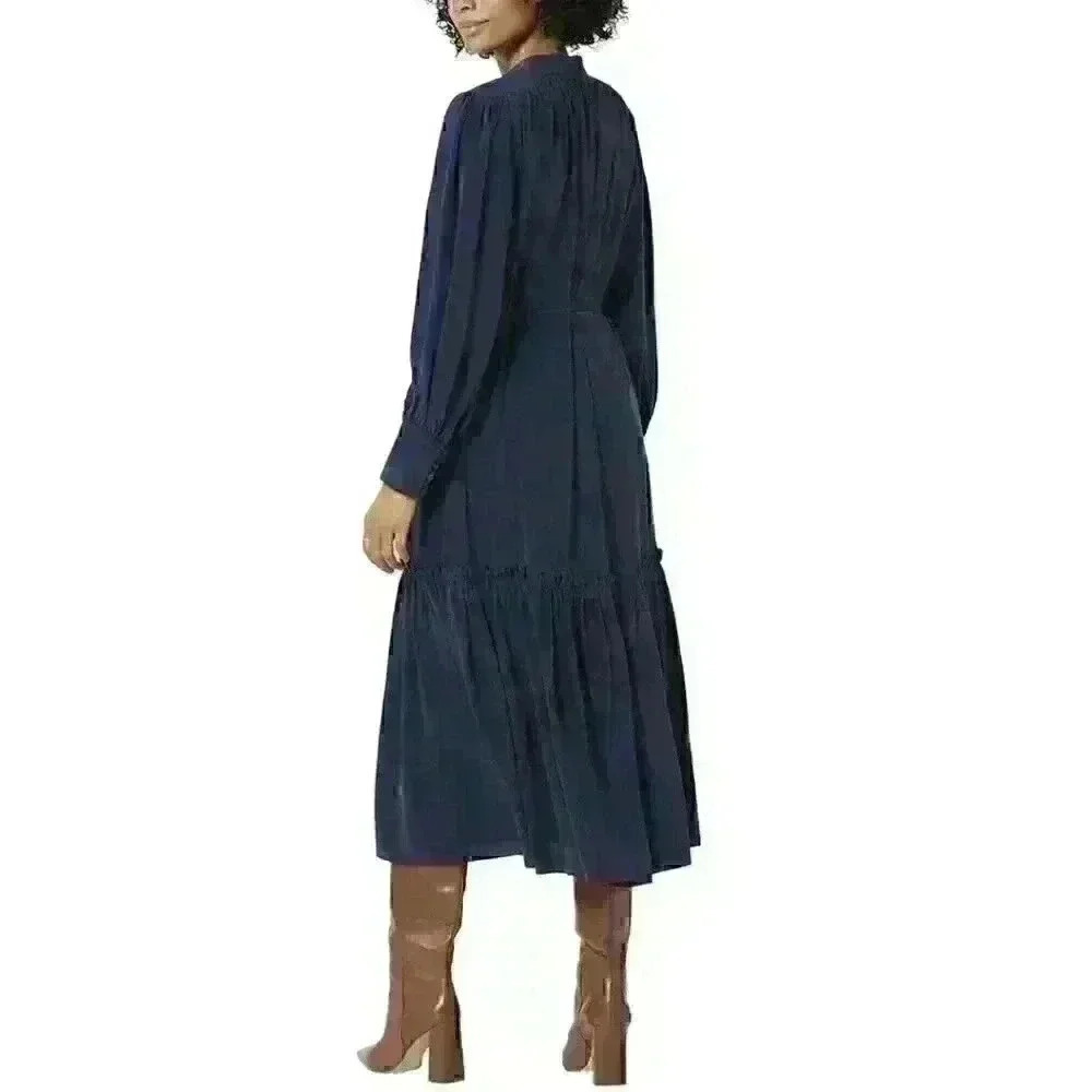 NEW Joie Women's XS Roussel Silk Midi Dress NWT $448 - Picture 2 of 3
